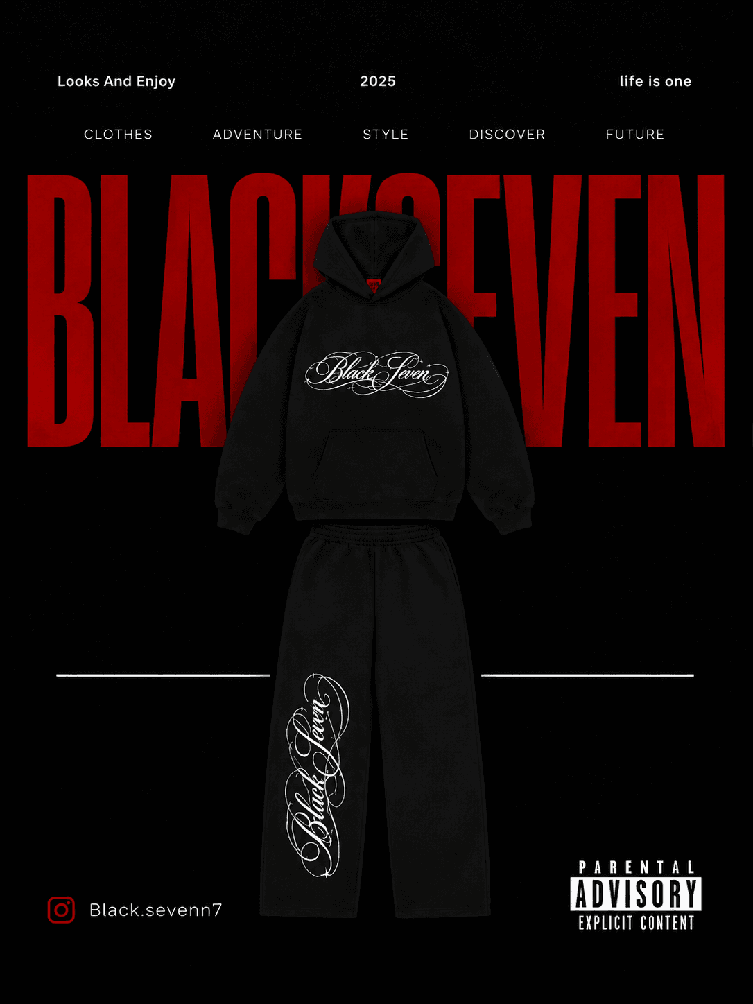 CONJUNTO BLACKSEVEN 77 NEGRO